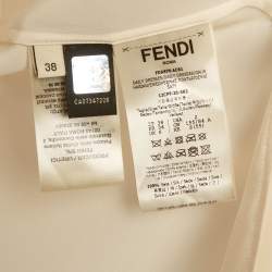 Pre Owned Fendi Cream Silk Shirt Midi Dress S