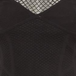 Pre Owned Fendi Black Mesh Sheer Top and Skirt Suit S