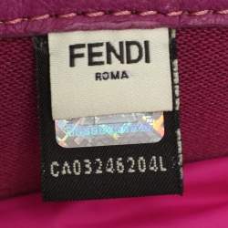 Pre Owned Fendi Pink Nylon and Fur Down Belted Hoodie Jacket M