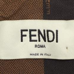 Pre Owned Fendi Pink Nylon and Fur Down Belted Hoodie Jacket M