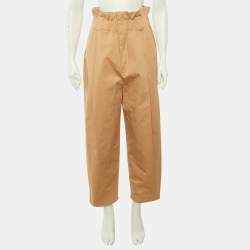 Pre Owned البنطلون فاندي قطني وردي سلمون بحزام ورقي مقاس صغير (سمول)