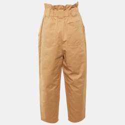 Pre Owned البنطلون فاندي قطني وردي سلمون بحزام ورقي مقاس صغير (سمول)