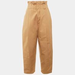 مملوكة مسبقًا Fendi Salmon Pink Cotton Paperbag Waist Pants S