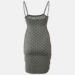 Pre Owned Fendi Mare Vintage Grey FF Logo Jersey Camisole Dress M