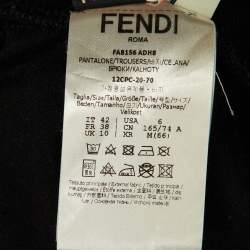 Pre Owned Fendi Black Jersey FF Logo Band Detail Jogger Pants M