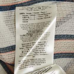 مملوكة م سبقًا قميص فيندي أبيض/بيج بأكمام قصيرة مطرزة بالنخيل مقاس صغير (سمول)