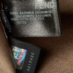 Pre Owned Fendi Brown Silk Flared Midi Skirt M