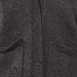 Pre Owned Fendi Grey Wool Knit Oversized Cardigan S