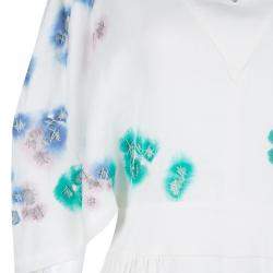 Pre Owned Fendi White Linen Cutout Detail V-Neck Dress S