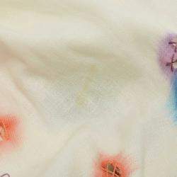 Pre Owned Fendi White Linen Cutout Detail V-Neck Dress S