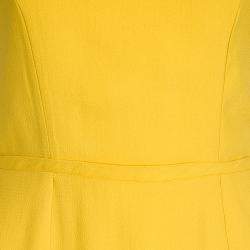 Pre Owned Fendi Yellow Half Peplum Sleeveless Dress S