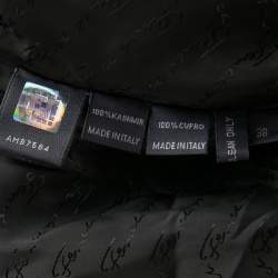 Pre Owned Fendi Black Cashmere and Fox Fur Zip Front Bomber Jacket S