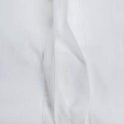 Pre Owned Fendi White Ruffled Cuff Detail Long Sleeve Shirt S