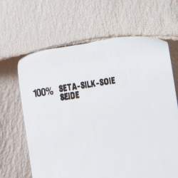 Pre Owned Fendi Beige Silk Pleated Faux Scarf Neck Detail Sleeveless Dress S