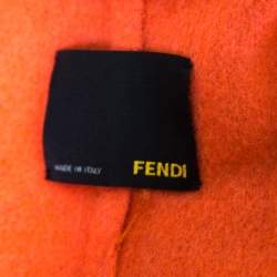 Fendi Colorblock Paneled Wool Cape Style Boxy Coat M