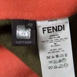 Fendi Colorblock Paneled Wool Cape Style Boxy Coat M