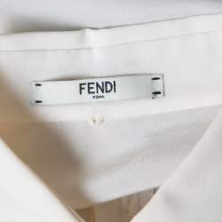 Pre Owned Fendi Colorblock Silk Long Sleeve Blouse S