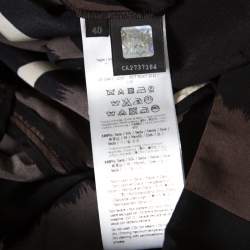 مملوكة مسبقًا Fendi Brown Printed Silk Elasticized Waist Tapered Pants S