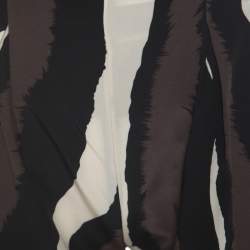 مملوكة مسبقًا Fendi Brown Printed Silk Elasticized Waist Tapered Pants S