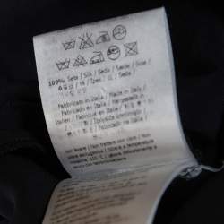 Pre Owned Fendi Black  Silk Printed Logo Detail Elasticized Waist Jogger Pants M