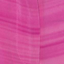 Fendi Pink Striped Crepe de Chine Silk Relaxed Trousers M