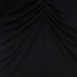 Pre Owned Fendi Black Knit Ruched Detail Long Sleeve Midi Dress L