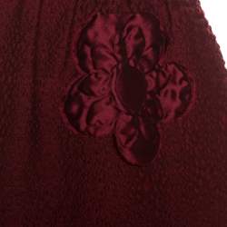 Pre Owned Fendi Burgundy Floral Jacquard Midi Skirt M