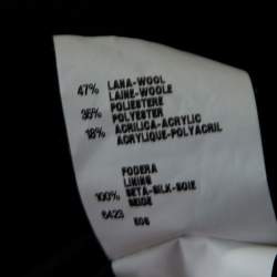 Pre Owned Fendi Black Textured Wool Gathered Hem Detail Skirt M