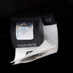 Pre Owned Fendi Black Textured Wool Gathered Hem Detail Skirt M