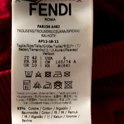 Pre Owned Fendi Pink Cotton Side Logo Band Detail Track Pants M