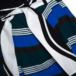 Pre Owned Fendi Multicolor Wave Printed Cotton Wide Leg Trousers M