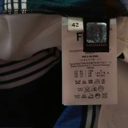 Pre Owned Fendi Multicolor Wave Printed Cotton Wide Leg Trousers M