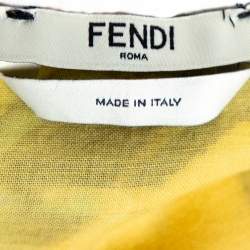 Pre Owned فستان فندي Birds of Paradise Flower جاكارد حرير صفراء M