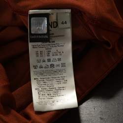 Pre Owned Fendi Burnt Orange Logo Embossed Cycling Shorts M