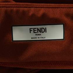 Pre Owned Fendi Burnt Orange Logo Embossed Cycling Shorts M