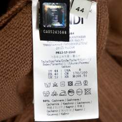 Pre Owned Fendi Sand Brown Cashmere Blend MCMXXV Detail Asymmetric Sweater M