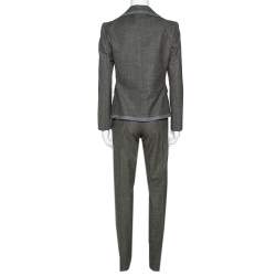 Pre Owned Fendi Olive Green Fleece Wool Tailored Suit M