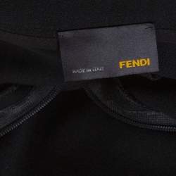 Pre Owned Fendi Black Crepe Gathered Detail Tapered Trousers S