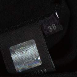 Pre Owned Fendi Black Crepe Gathered Detail Tapered Trousers S