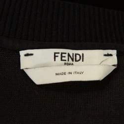 Fendi Black Knit Mink Fur Trim Karlito Sweatshirt M