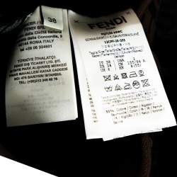 مملوكة مسبقًا تنورة فندي حافة مزينة شعارالماركة أف أف و طيات جيرسيه تقني أسود مقاس صغير (سمول)