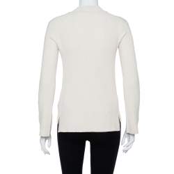Pre Owned Fendi Off White Knit Paneled Sweater Raglan Sleeve Jumper S