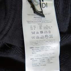 Pre Owned Fendi Black Cotton Logo Studded Long Hoodie S