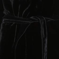 Pre Owned Fendi Black Velvet Belted Jumpsuit M