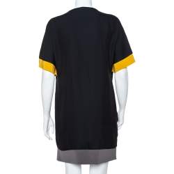 Pre Owned Fendi Color Block Silk Oversized Shift Dress S
