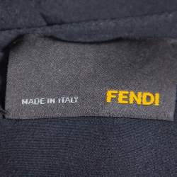 Pre Owned Fendi Dark Green Silk Embellished Detail Draped Mini Dress M
