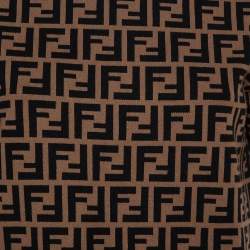 مملوكة مسبقًا Fendi Black & Brown Zucca Monogram Intarsia Knit Top M