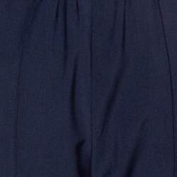 Pre Owned Fendi Navy Blue Stretch Wool Blend Tapered Trousers S