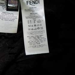 Pre Owned Fendi Black Daisy Fil Coupe Slit Detail Belted Kaftan Maxi Dress M