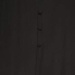 Fendi Black Silk V Neck Collared Button Front Shirt L
